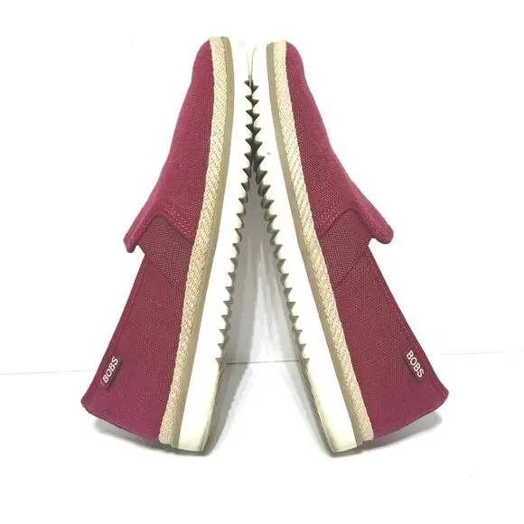 Skechers Bobs Women’s Size 7.5 Flexpadrille Slip On Canvas Shoes Rubber Sole Red - Picture 10 of 12